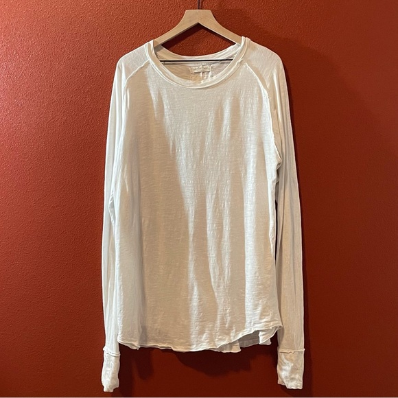 We The Free Tops - We The Free Women’s Arden White Distressed Oversized Bohemian Long Sleeve Top